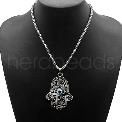 Alloy Rhinestone Pendant Necklaces QD9835-1-1