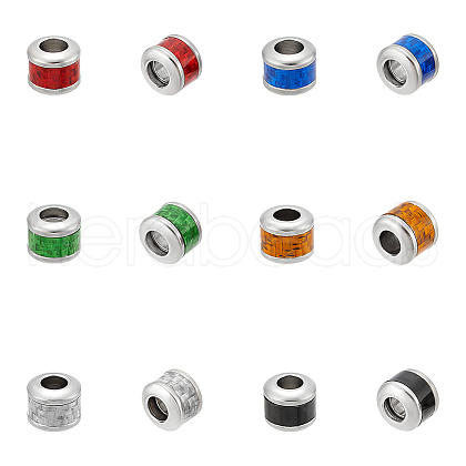Unicraftale 12Pcs 6 Colors 304 Stainless Steel European Beads STAS-UN0059-68-1