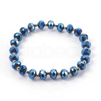 Electroplate Glass Stretch Bracelets BJEW-JB04017-04-1