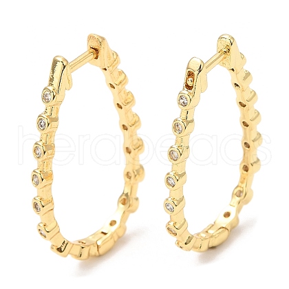 Rack Plating Brass Teardrop Hoop Earrings with Cubic Zirconia EJEW-A103-09G-1