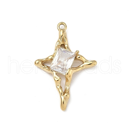 304 Stainless Steel Pave Cubic Zirconia Pendants STAS-U054-03G-1