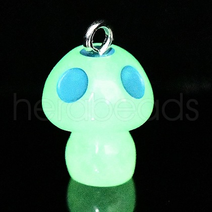 Spray Painted Luminous Resin Pendants RESI-A017-05E-1