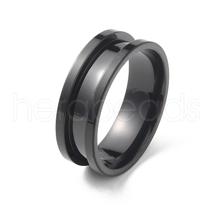 Titanium Steel Grooved Finger Ring RJEW-WH0004-32F-EB-1