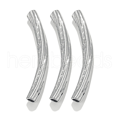 304 Stainless Steel Curved Tube Beads STAS-M071-03D-P-1