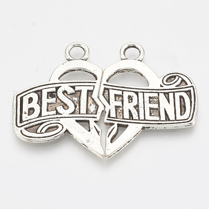 Tibetan Style Alloy Split Pendants TIBE-N001-02AS-LF-1