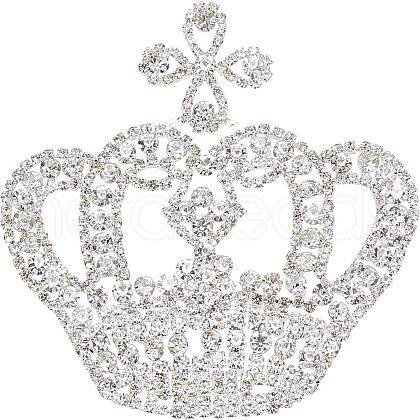 Crown Glass Rhinestone Patches DIY-WH0260-81B-1