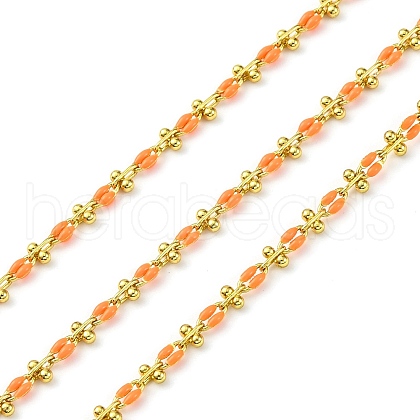 Brass Enamel Link Chains CHC-L050-07G-04-1