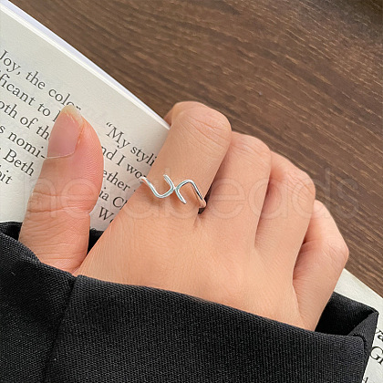 S925 Stainless Steel Cuff Rings for Women FS-WG79458-20-1