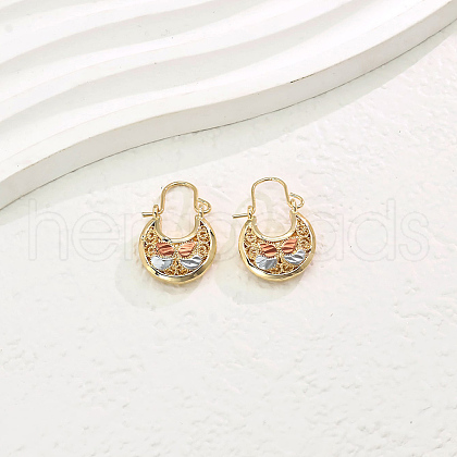 Brass Basket Hoop Earrings GY2067-2-1