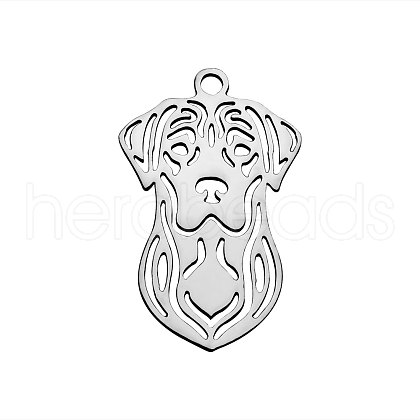 Tarnish Resistant 201 Stainless Steel Puppy Pendants STAS-Q201-T436-1