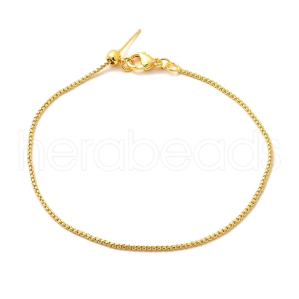 Brass Box Chain Bracelets for Women BJEW-G735-15G-01-1