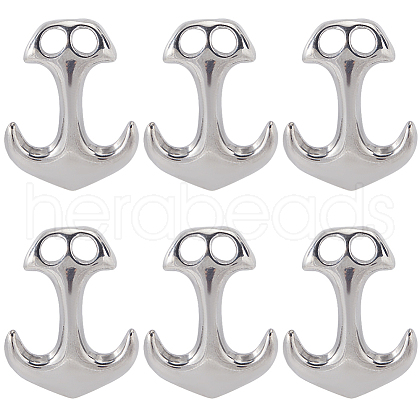 SUNNYCLUE 6Pcs 304 Stainless Steel Hook Clasps STAS-SC0008-12-1
