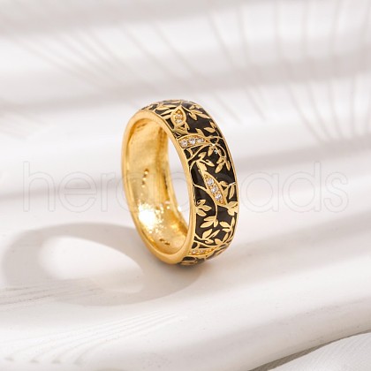Brass Micro Pave Cubic Zirconia Finger Rings FS-WGFDCA6-06-1