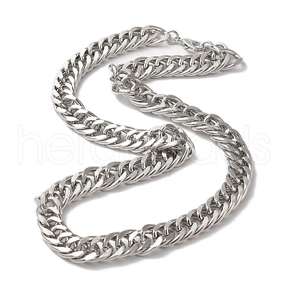 Iron Cuban Link Chain Necklaces for Women Men NJEW-A028-01I-P-1