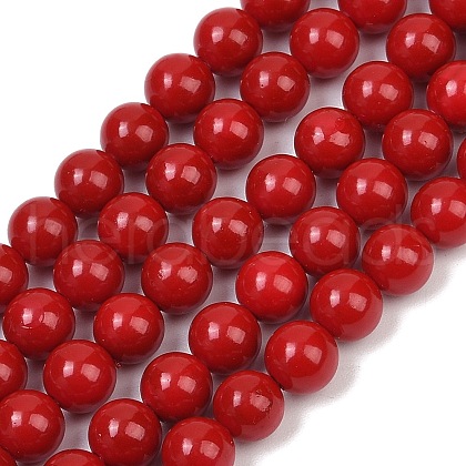 Shell Pearl Beads Strands BSHE-K015-6mm-01-1