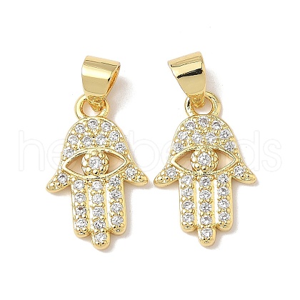 Brass Micro Pave Cubic Zirconia Pendants KK-Q068-46G-1