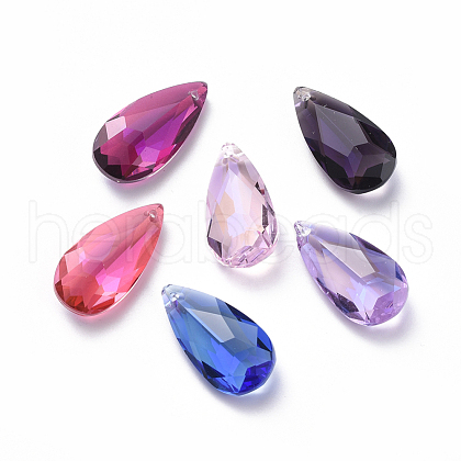 Glass Rhinestone Pendants RGLA-L022-A-M-1