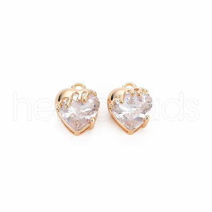 Brass Micro Pave Cubic Zirconia Charms KK-N232-271-1