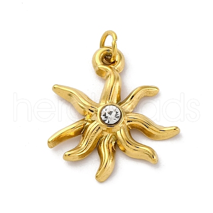 304 Stainless Steel Rhinestone Pendants STAS-E550-02G-1