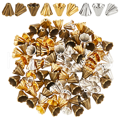 GOMAKERER 90Pcs 3 Colors Tibetan Style Bead Cones FIND-GO0003-36-1