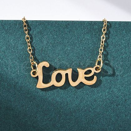 201 Stainless Steel Pendant Necklace for Women NJEW-F335-02G-07-1
