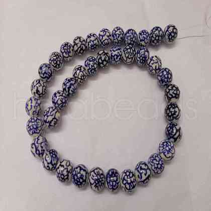 Handmade Blue and White Porcelain Beads PORC-G002-29B-1