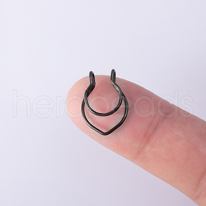 V-Shaped 316L Surgical Stainless Steel No Piercing Circular/Horseshoe Barbell Nose Rings WGED930-02-1