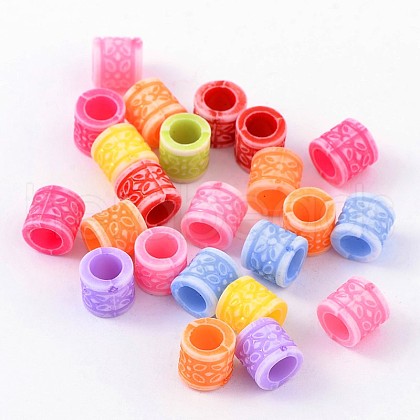 Acrylic European Beads PAB2851Y-1