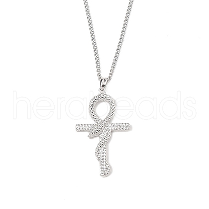 Brass Micro Pave Cleal Cubic Zirconia Pendant Necklaces NJEW-M211-03D-P-1