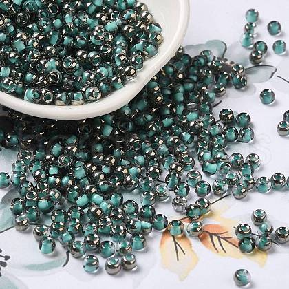 Transparent Inside Colours Glass Seed Beads SEED-H002-A-C222-1