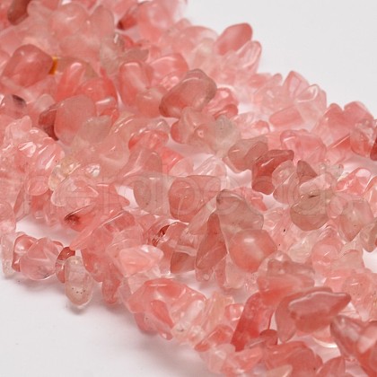 Cherry Quartz Glass Chip Beads Strands G-L269-41-1