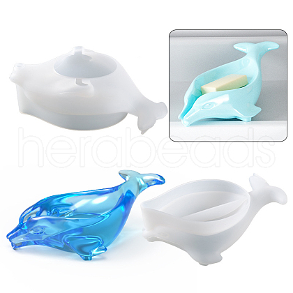 Self Draining Dolphin Soap Holder Silicone Molds SIMO-PW0001-439-1