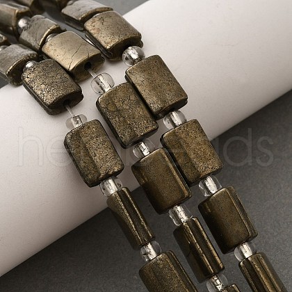 Natural Pyrite Beads Strands G-Z087-C03-1