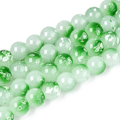 Baking Paint Glass Beads Strands DGLA-N015-10mm-09-1