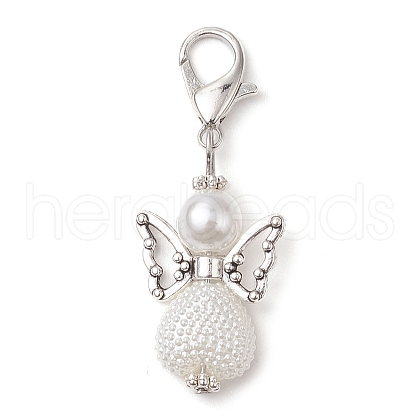 Angel ABS Plastic Pendant Decorations HJEW-JM02058-1