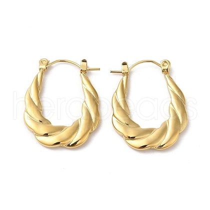 Rack Plating 304 Stainless Hoop Earrings EJEW-Z026-39G-1
