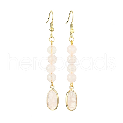 Rose Quartz Dangle Earring for Women EJEW-JE05928-02-1