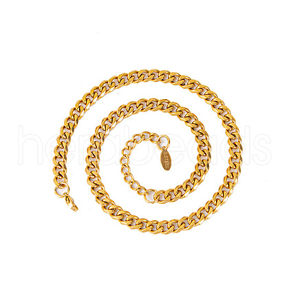 304 Stainless Steel Cuban Link Chain Necklaces AZ7652-2-1