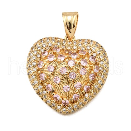 Brass Micro Pave Cubic Zirconia Pendants KK-K401-05B-G-1