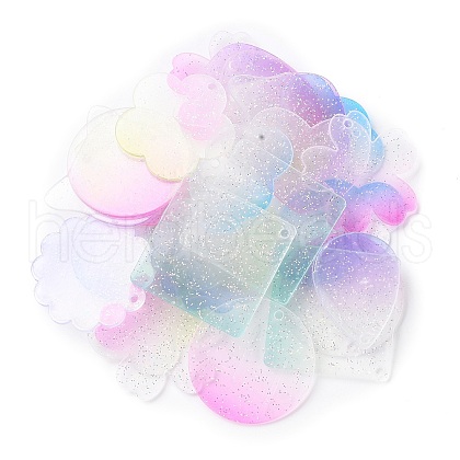 Acrylic with Glitter Powder Pendants OACR-B009-01D-1