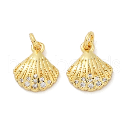 Brass Micro Pave Cubic Zirconia Pendants KK-U073-04G-1