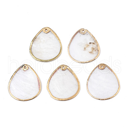 Natural Capiz Shell Pendants SSHEL-N034-129B-01-1