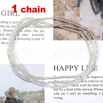 Glass Seed Rondelle Beaded Waist Beads WGC6815-08-1