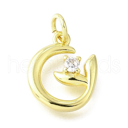Brass Micro Pave Cubic Zirconia Pendants KK-V007-23G-1