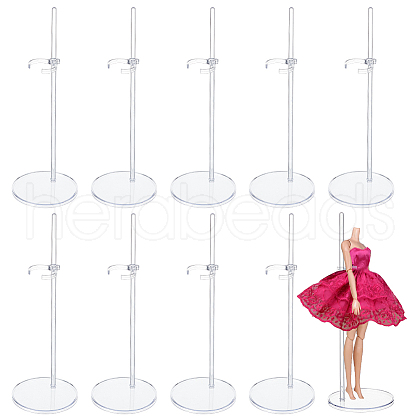 Transparent Acrylic Doll Display Holder ODIS-WH0061-27-1