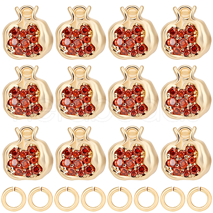 CREATCABIN 12Pcs Brass Micro Pave Chocolate Cubic Zirconia Charms KK-CN0003-22-1