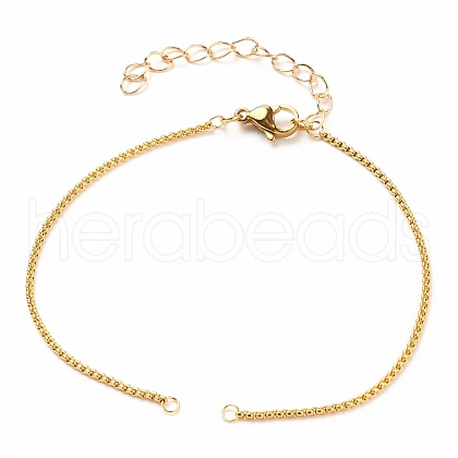 304 Stainless Steel Box Chains/Venice Chains Bracelets Making AJEW-JB00783-02-1