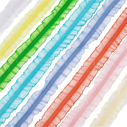 BENECREAT 16 Yards 8 Colors Chinlon Elastic Lace Trim EW-BC0001-05-1