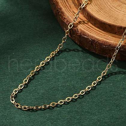 Ion Plating(IP) 304 Stainless Steel Cable Chain Necklace STAS-T040-PJ205-60-1