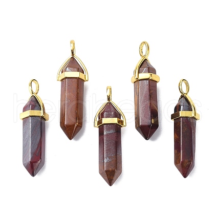 Natural Tiger Iron Pointed Pendants G-G025-01G-11-1